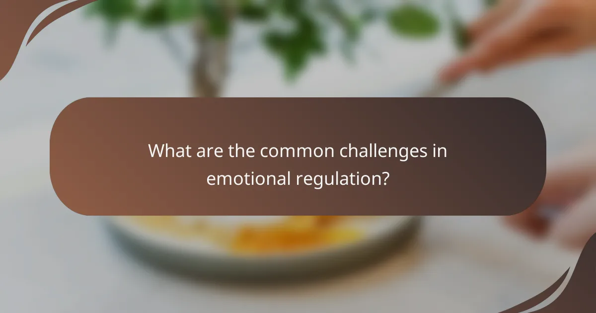 What are the common challenges in emotional regulation?